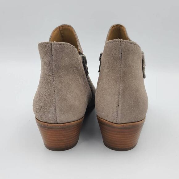 Jack Rogers Peyton Taupe Suede Leather Ankle Boots Size 5.5 - Picture 4 of 5